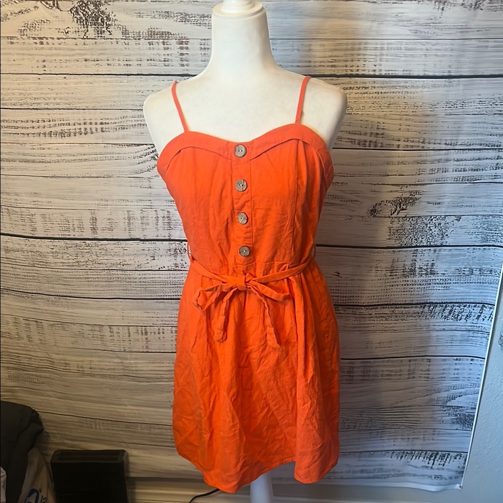 Orange Button-Front Dress size medium
